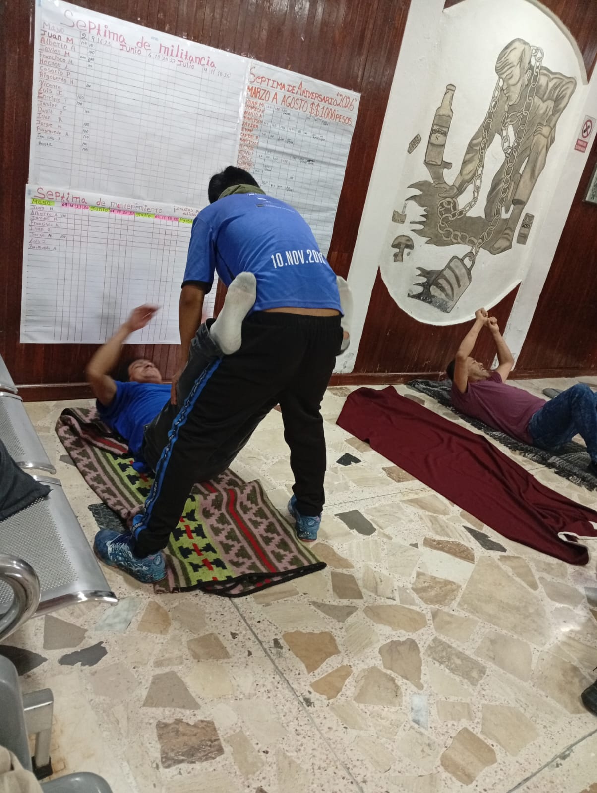 Ejercicio con asistencia del equipo